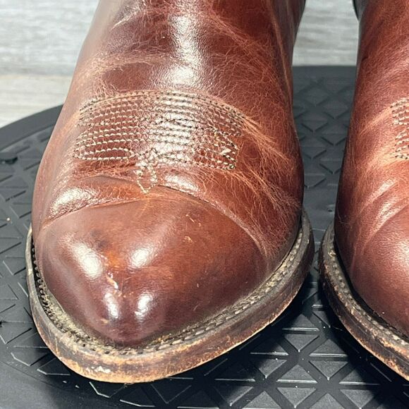 J.Chisholm Women's USA Brown Leather Suede Pointed Toe Western Boots Size 7.5 M - Picture 6 of 14